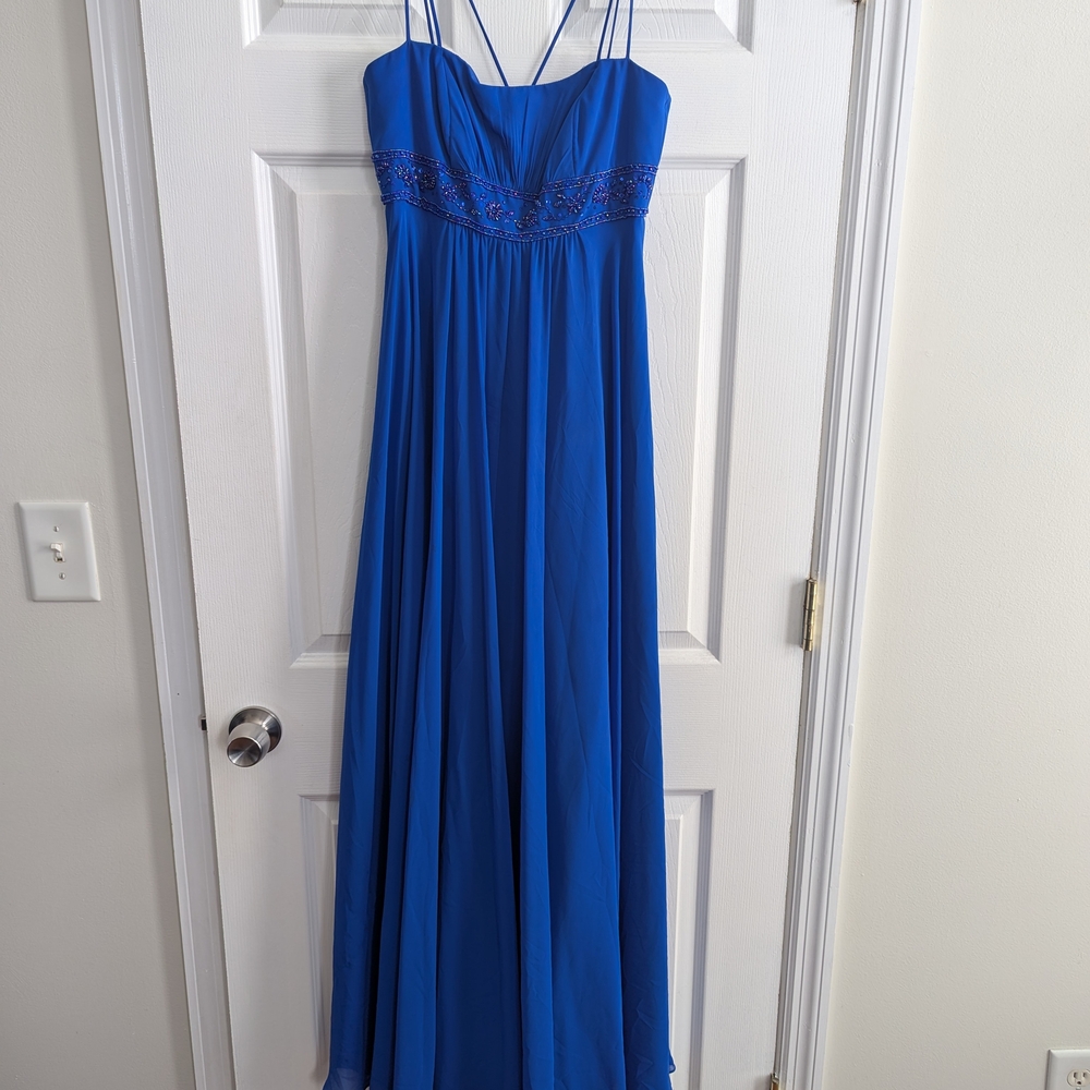 David's Bridal Blue Maxi Dress Size 2